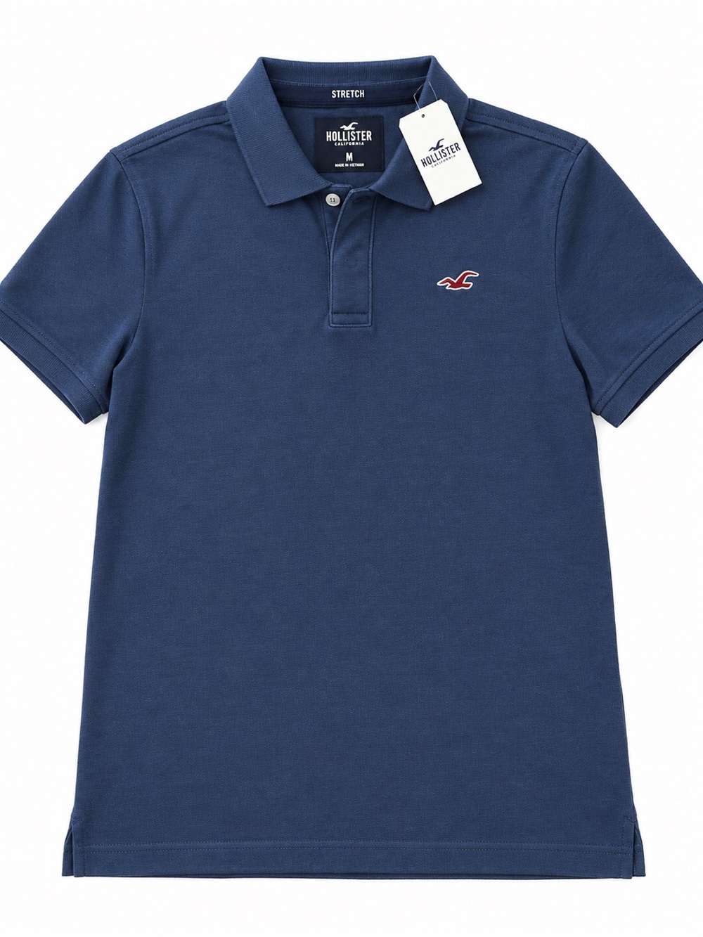 Hollister Men’s Classic Polo - Navy with Red Logo NWT M